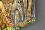 Golden Buddha Serenity Glass Wall Art