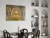Golden Buddha Serenity Glass Wall Art