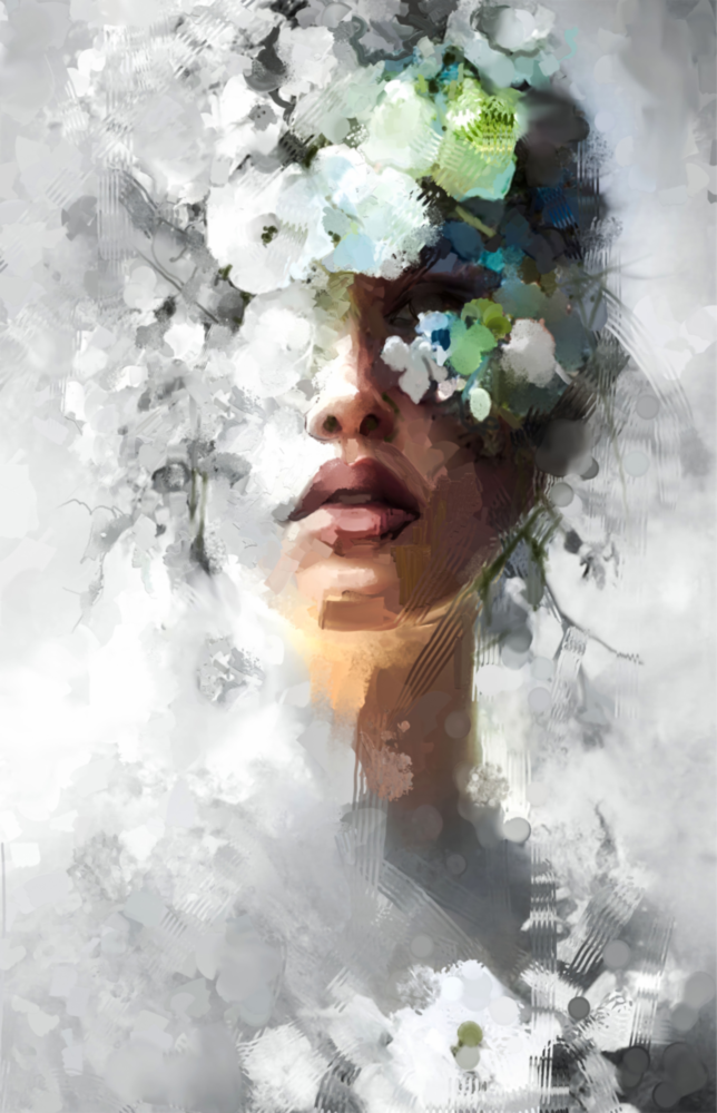 Floral Portrait Glass Wall Art