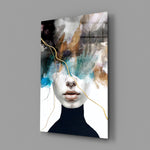 Editorial couture muse glass wall art in fashion-atelier entry