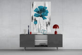 Scandi-style bloom cinematic glass wall art in light-filled garden room