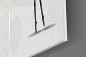 Ballet triptych cinematic glass wall art over linen sofa in glamorous lounge