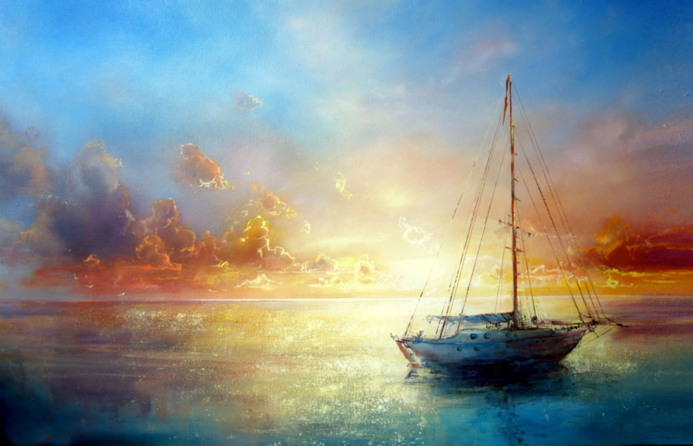 Serenity at Sunset Glass Wall Art