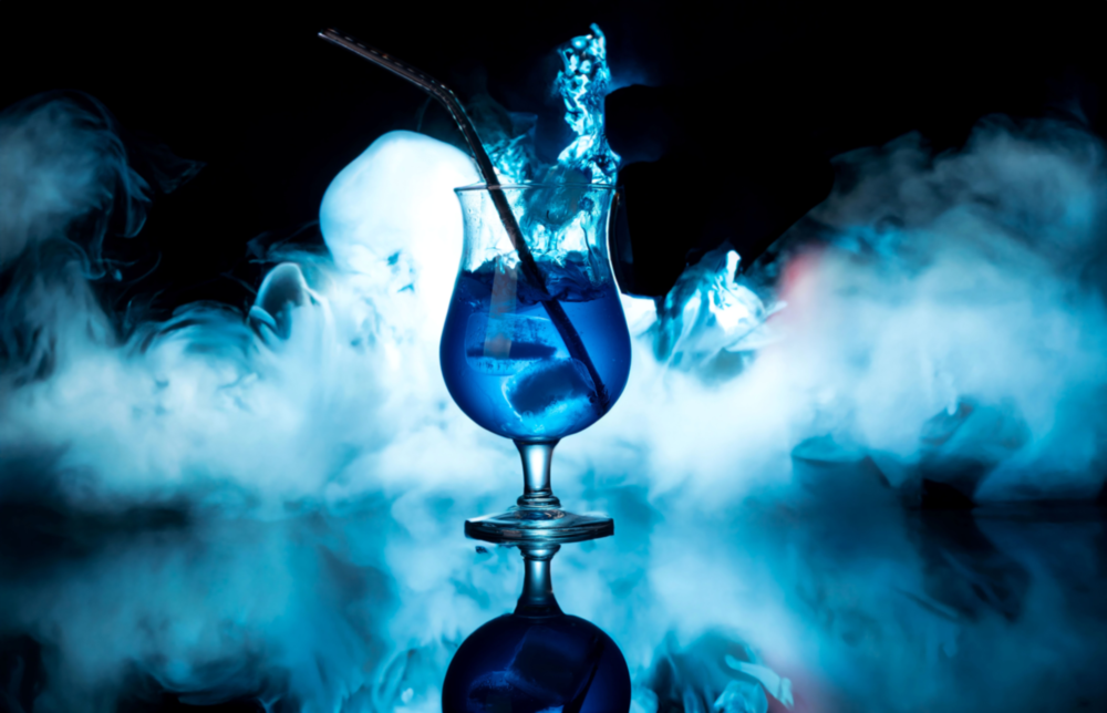 Mystic Blue Cocktail Glass Wall Art