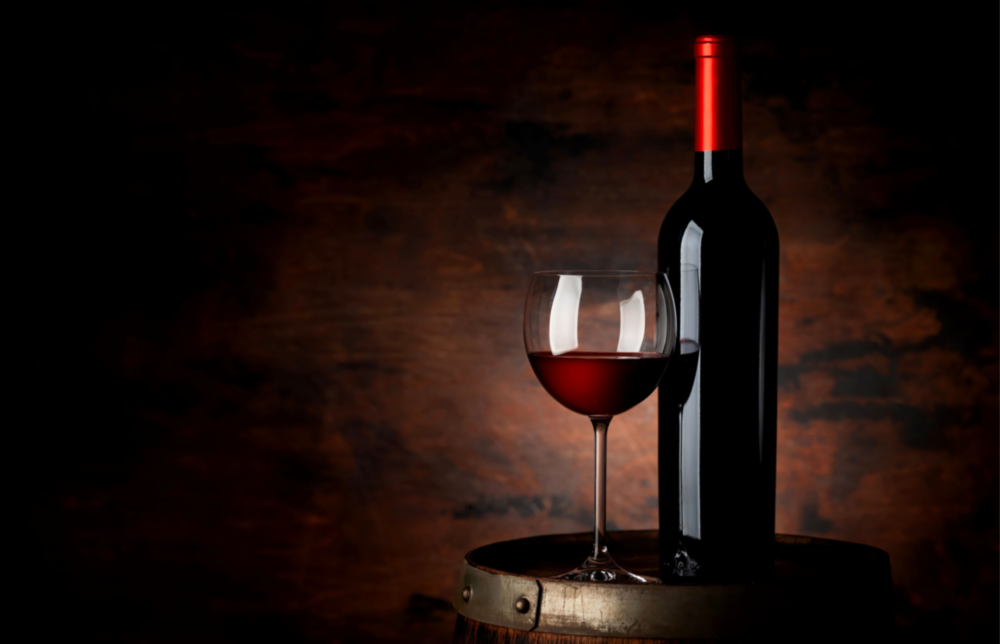 Elegant Red Wine Still Life Glass Wall Art