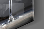 Cellar-editorial flight cinematic glass wall art over hall console in dining room