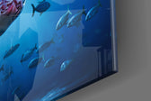 Marine documentary cinematic glass wall art in country-house library
