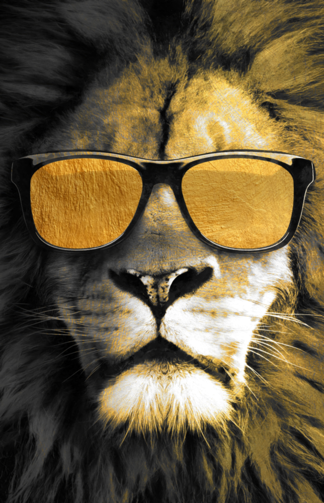 Lion Glass Wall Art