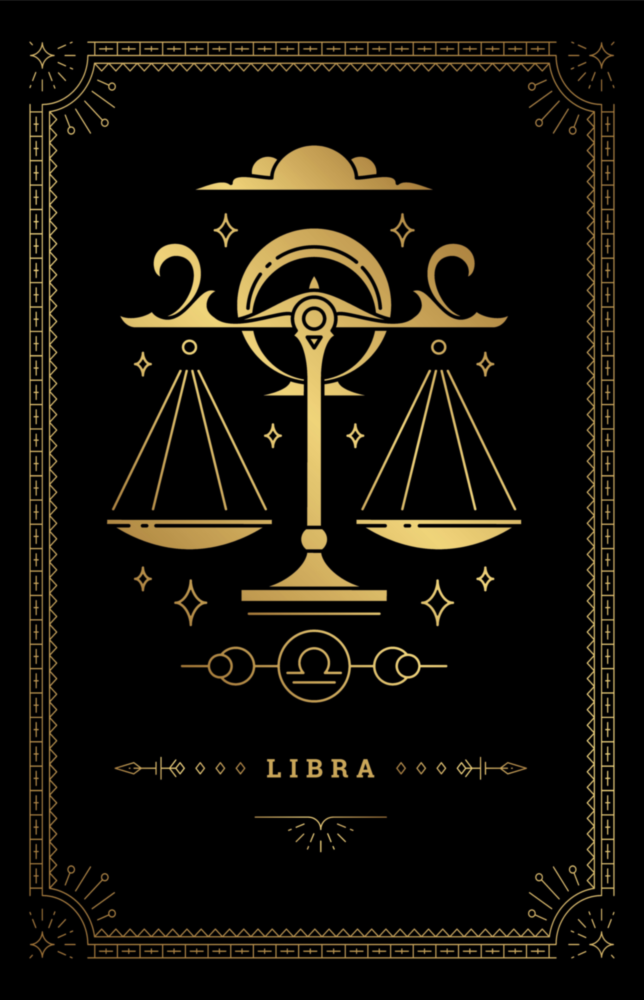 Libra Zodiac Sign Glass Wall Art
