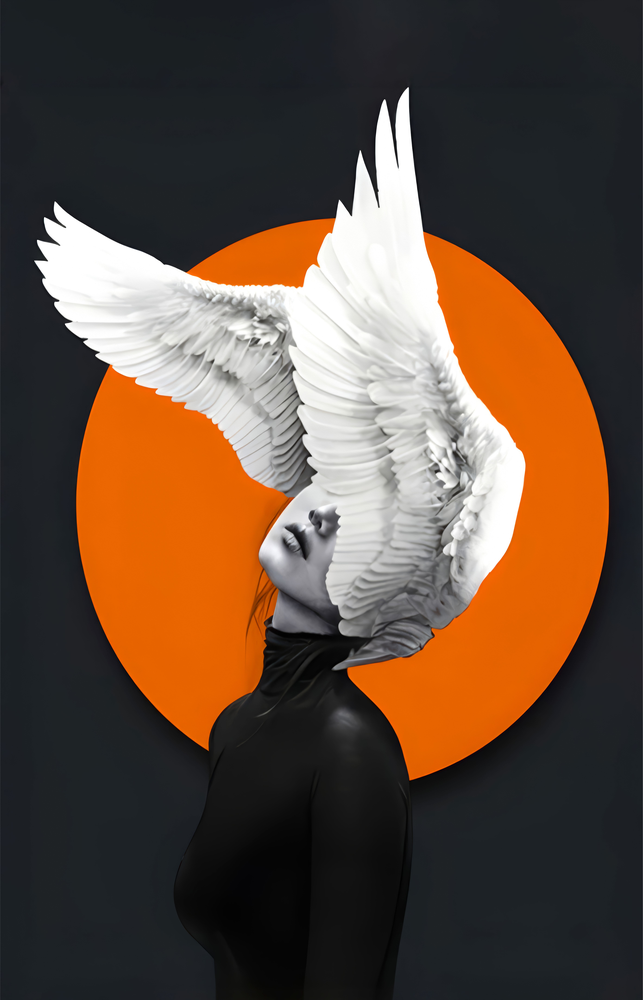 Wings of My Mind Glass Wall Art