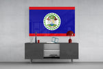 National-pride cinematic glass wall art in private library