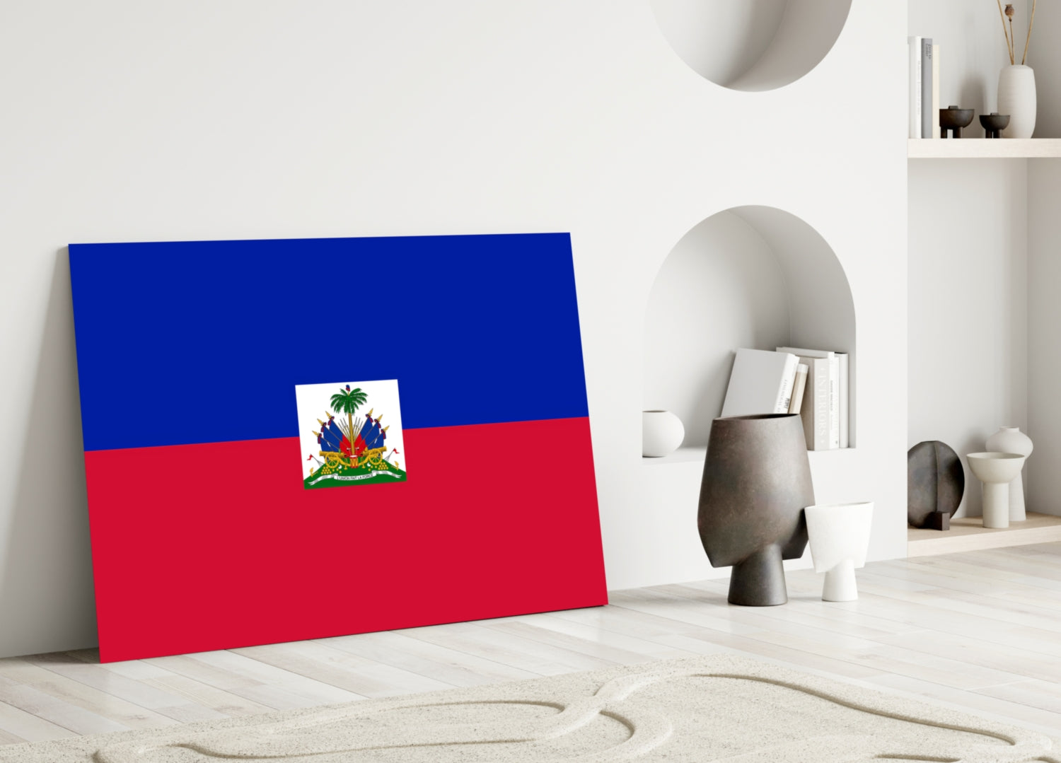 Flag of Haiti Glass Wall Art.
