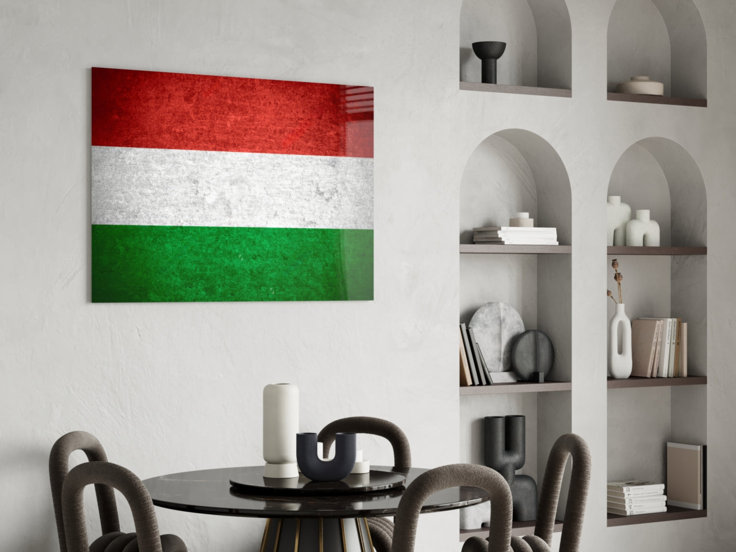 Flag of Hungary Glass Wall Art.