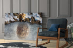 Wildlife destiny cinematic glass wall art in private library reading nook