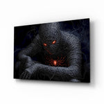 Wireframe Spider-Man cinematic glass wall art over walnut console in designer entertainment den