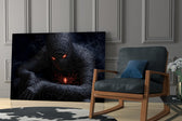 Thread-art Spider-Man cinematic glass wall art in private library reading nook