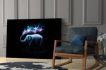 Cosmic stardust cinematic glass wall art in heritage stairwell