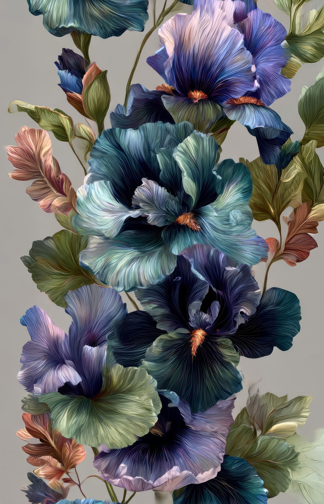 Elegant Midnight Bloom Glass Wall Art