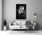 Heritage tribute cinematic glass wall art in heritage stairwell
