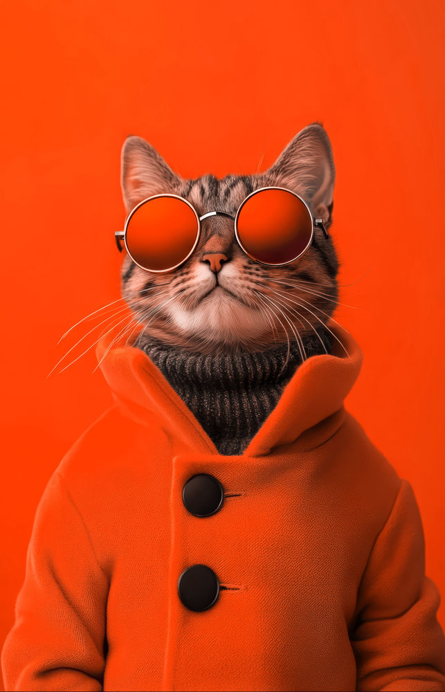 Stylish Cat Art Glass Wall Art