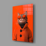 Anthropomorphic fashion cinematic glass wall art in creative-agency reception