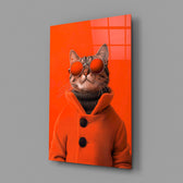 Anthropomorphic fashion cinematic glass wall art in creative-agency reception