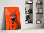 Editorial pop cinematic glass wall art in private library reading nook