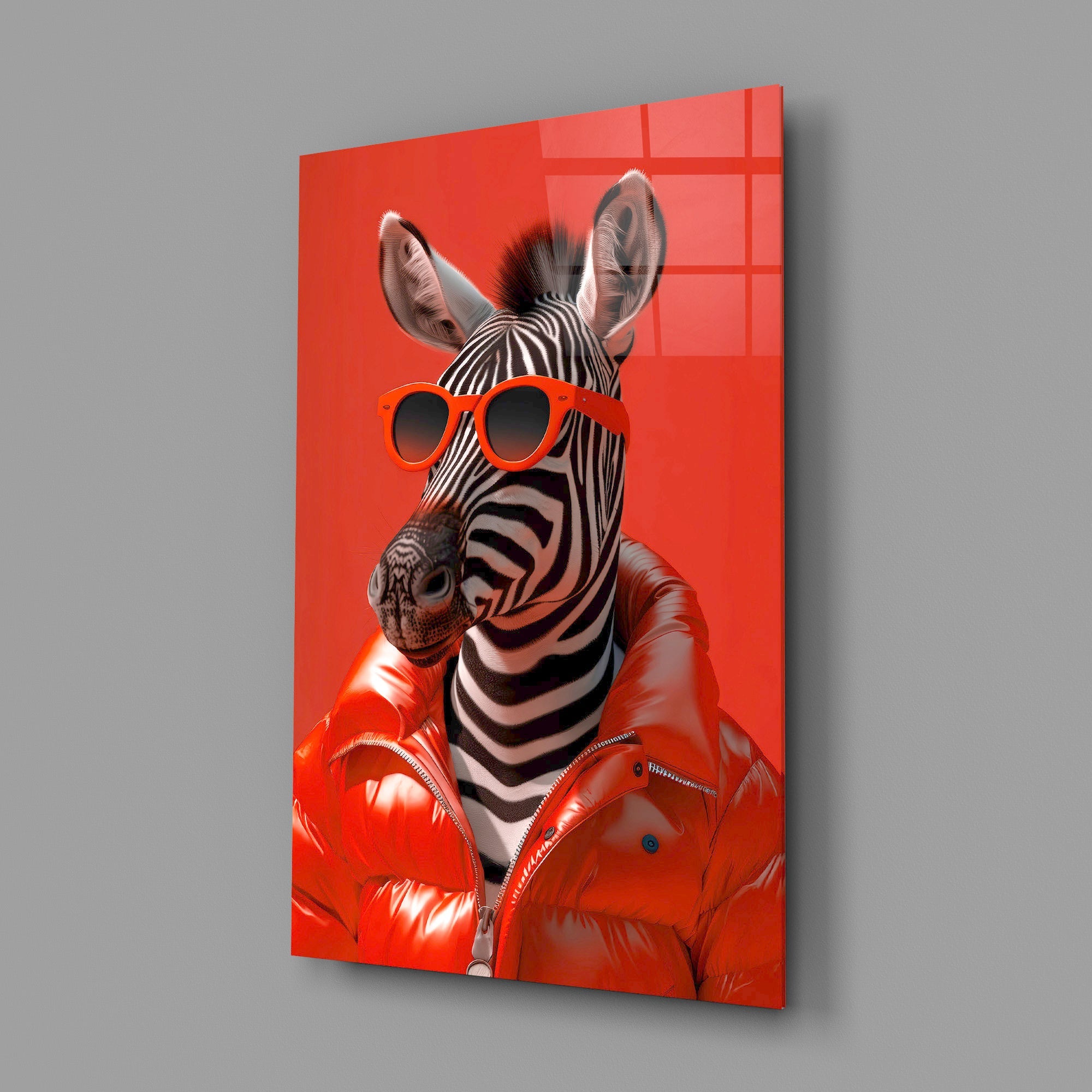 Zebra Art on Canvas Glass Wall Art