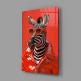 Zebra Art on Canvas Glass Wall Art