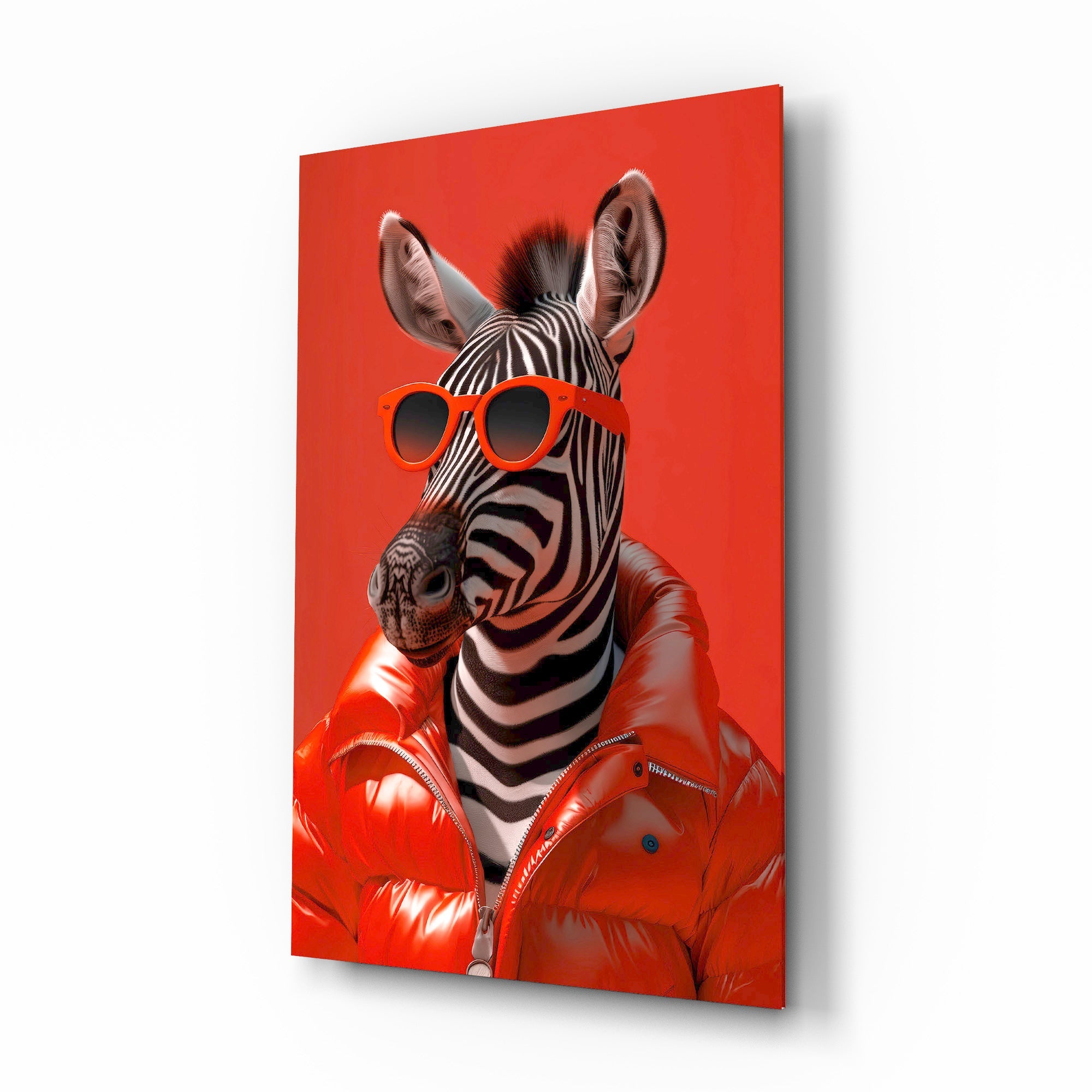 Zebra Art on Canvas Glass Wall Art