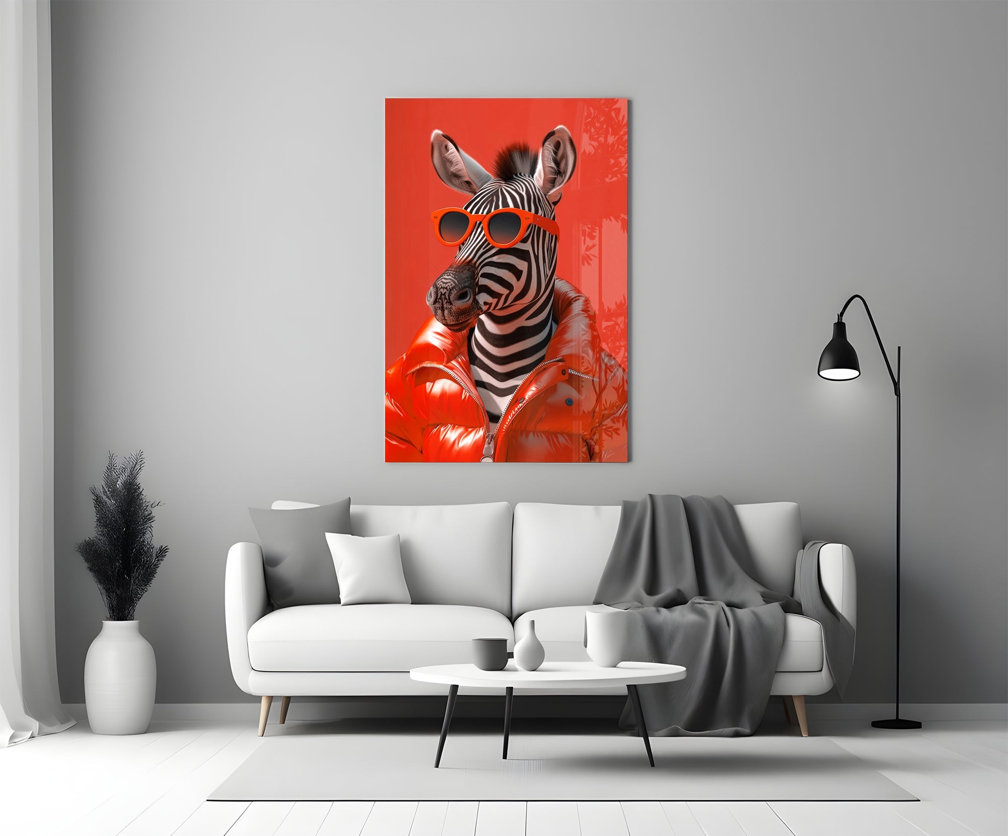Zebra Art on Canvas Glass Wall Art