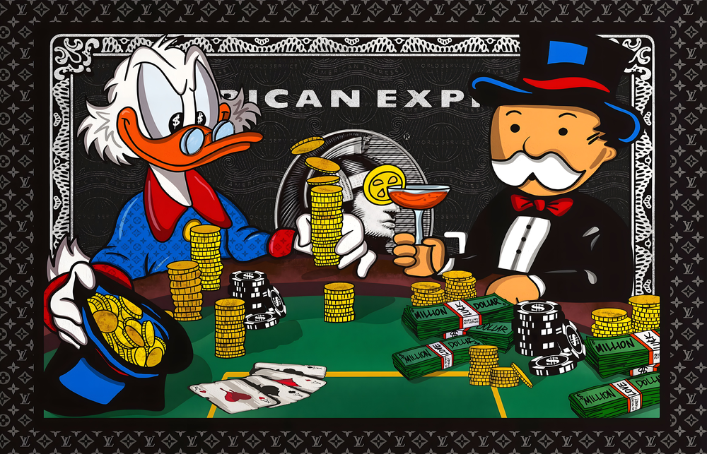 Classic Casino Game Scene Glass Wall Art