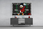 Cartoon-luxury cinematic glass wall art in entertainment den