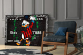 Black-card pop cinematic glass wall art in private library reading nook