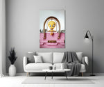 Designer Collection cinematic glass wall art in heritage stairwell