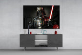 Pop-graffiti sci-fi cinematic glass wall art in entertainment den