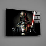 Star Wars luxury pop cinematic glass wall art in finance-bro home office