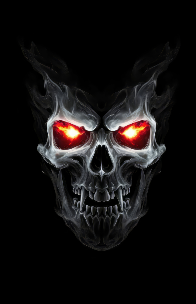 Fiery Skull Glass Wall Art