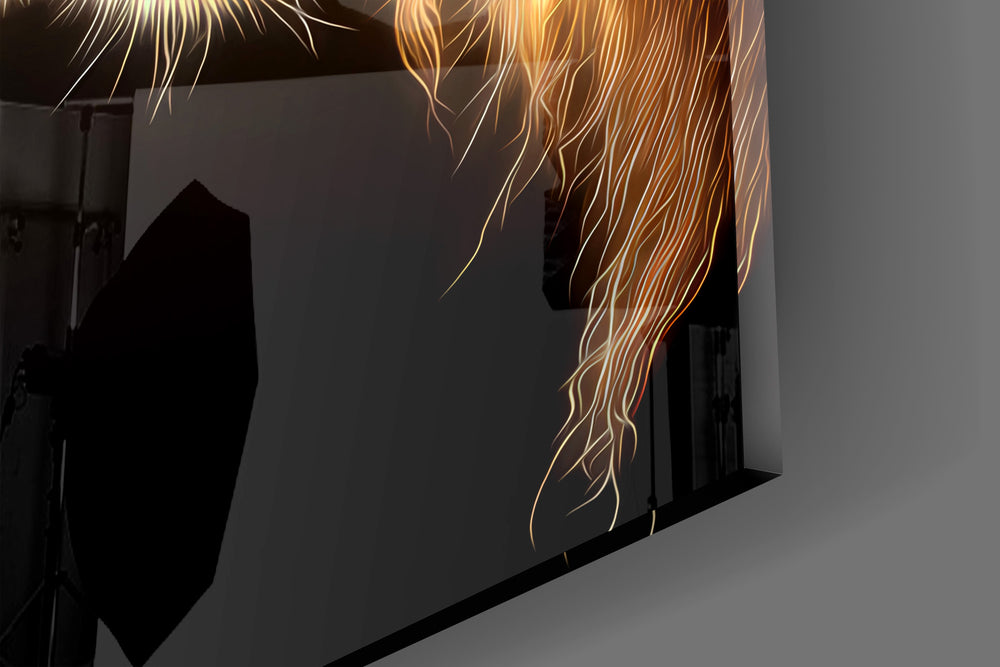 Mufasa-and-Simba cinematic glass wall art in coaching reception