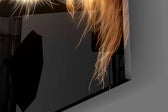 Mufasa-and-Simba cinematic glass wall art in coaching reception
