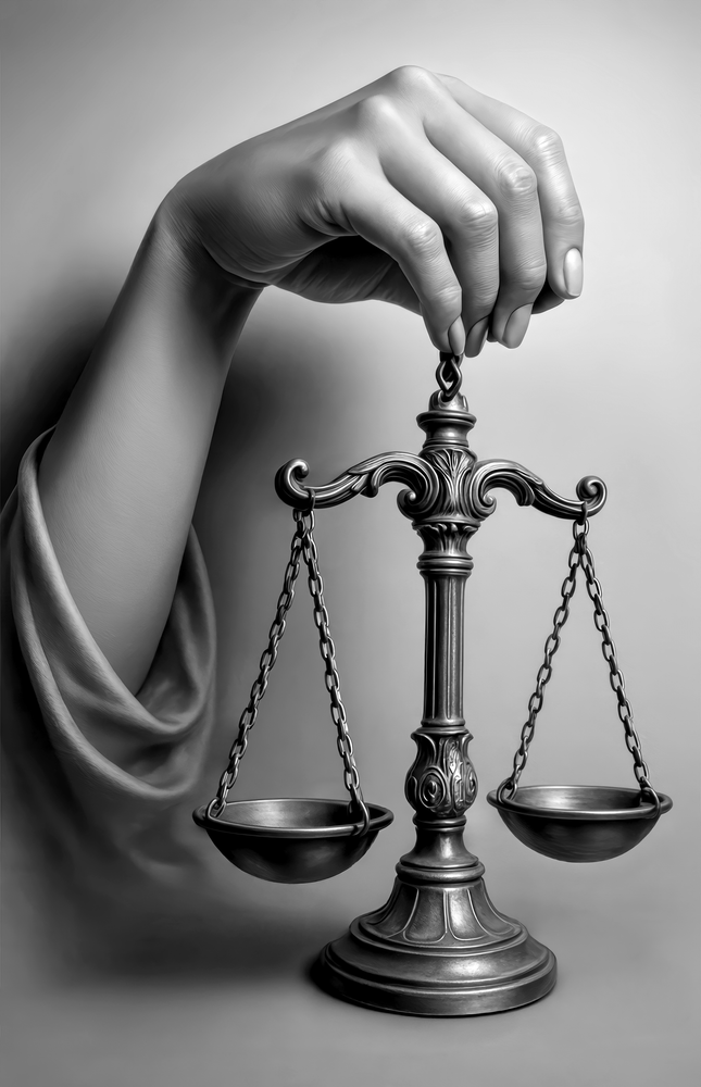 Justice Scale Hand Glass Wall Art