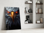 Apex-predator portrait cinematic glass wall art in private library reading nook