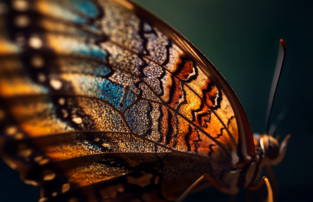 Butterfly Wing in Fire Glass Wall Art