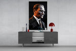 Presidential vector cinematic glass wall art in formal sitting room