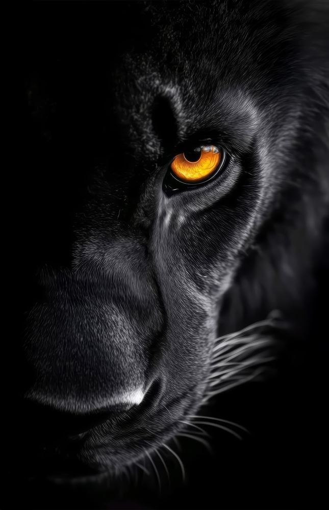 Striking Lion Portrait Glass Wall Art