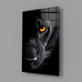 Apex-predator wildlife cinematic glass wall art in luxury-watch boutique entry