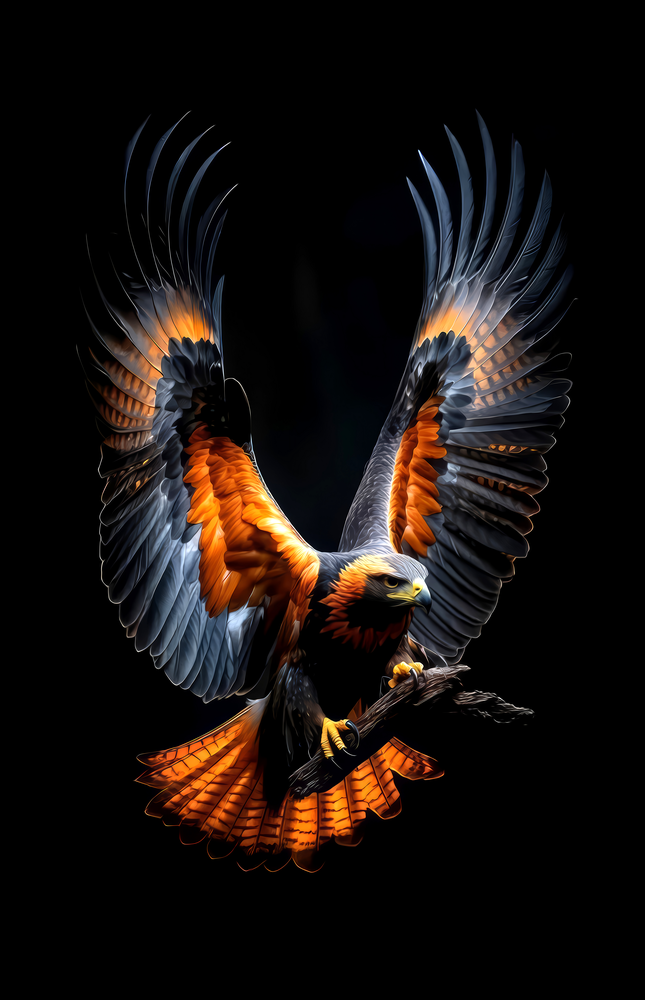 Eagle in Flight Glass Wall Art