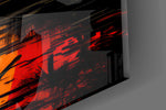 Ronin silhouette cinematic glass wall art in masculine-luxe study