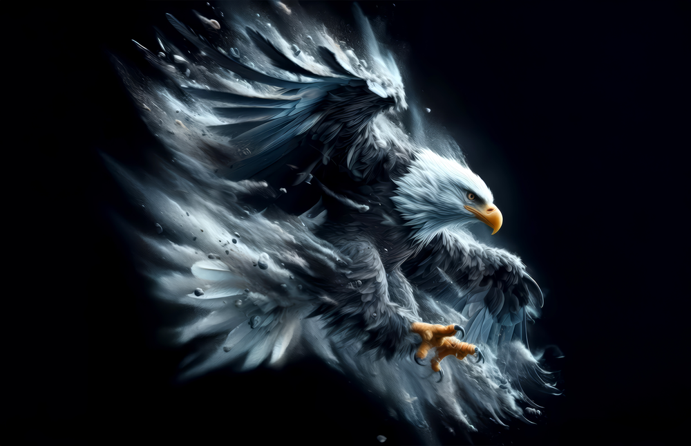 Eagle in Flight Glass Wall Art