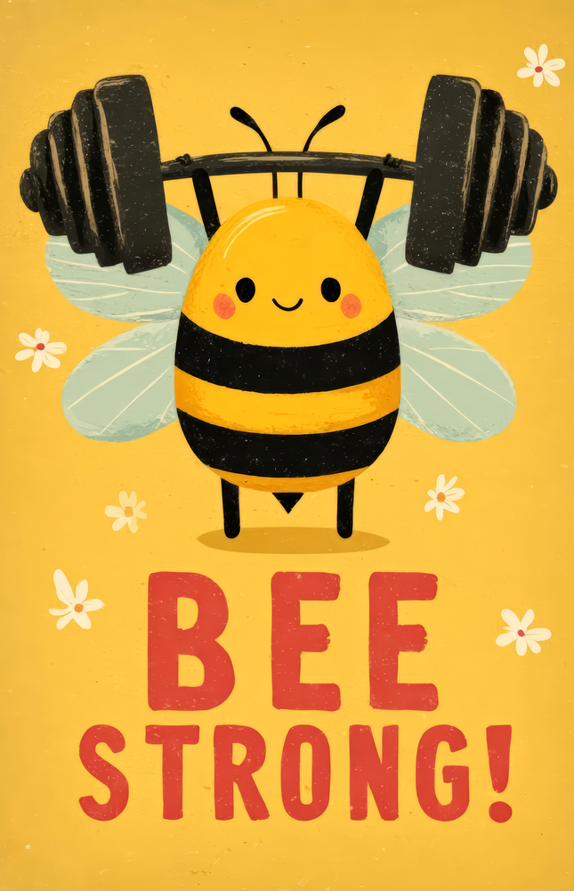 Bee Strong Glass Wall Art
